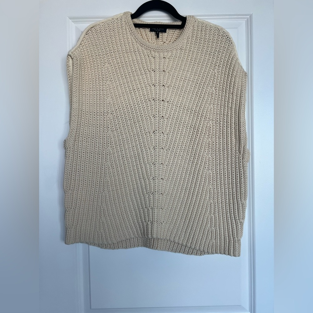 rag & bone Shane sweater vest Dove NWOT Size S - Picture 2 of 6